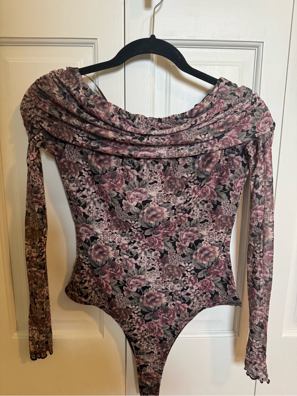 Promesa Rose Floral Off-Shoulder Long Sleeve Bodysuit - Picture 3 of 3